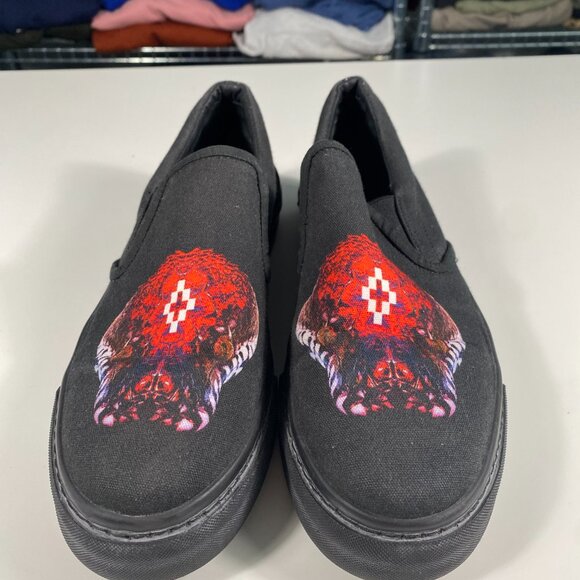 MARCELO BURLON Mens Snake Canvas Print Slip On Sneakers 7 - Picture 2 of 9